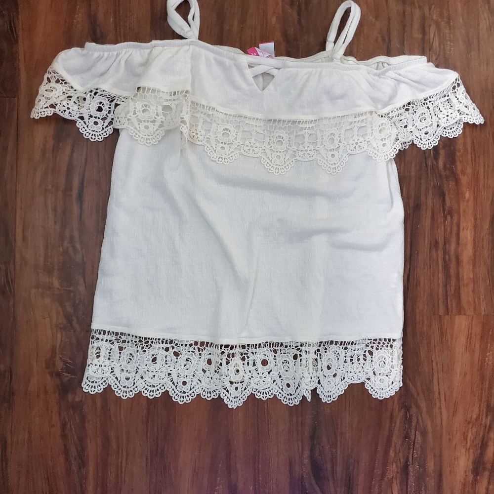 White off the shoulder shirt